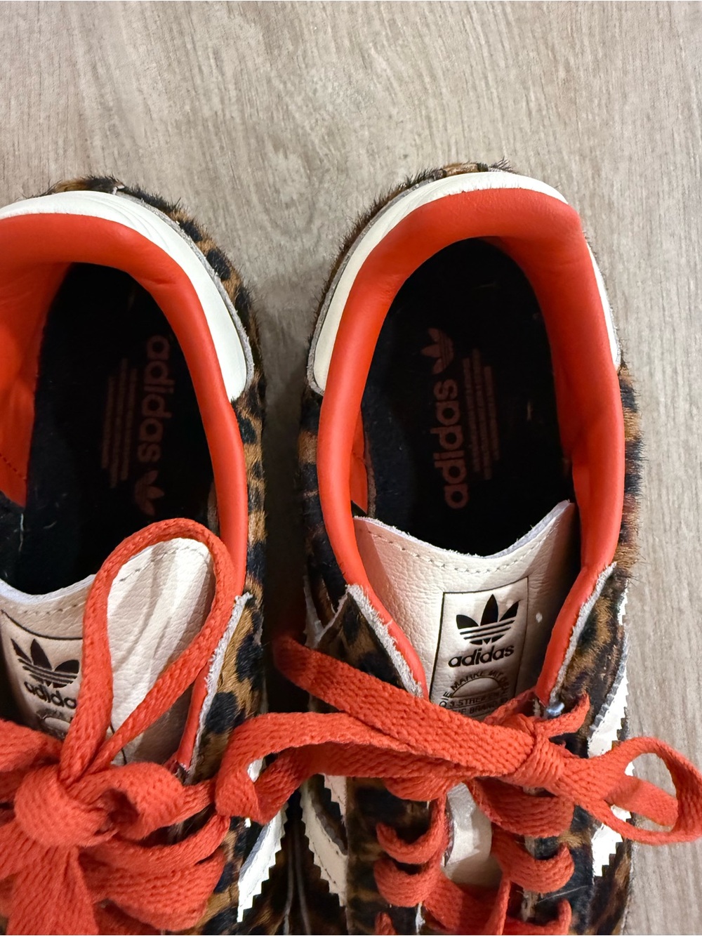 Adidas Samba OG Leopard Pony Hair Sneakers Coral Orange Womens 5.5 - Picture 3 of 8